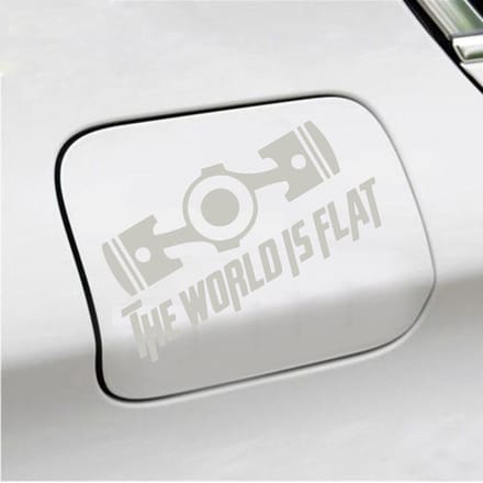 Bumpersticker - The World Is Flat - 14 X 19 - Zilver