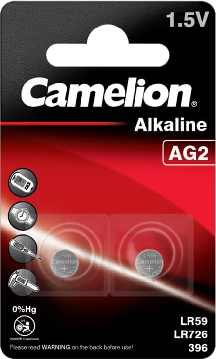 Camelion AG2 / LR59 Alkaline Knoopcel Batterijen – 1.5V – 25mAh – 2 Stuks