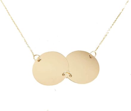 Gouden ketting met dubbele ronde hanger