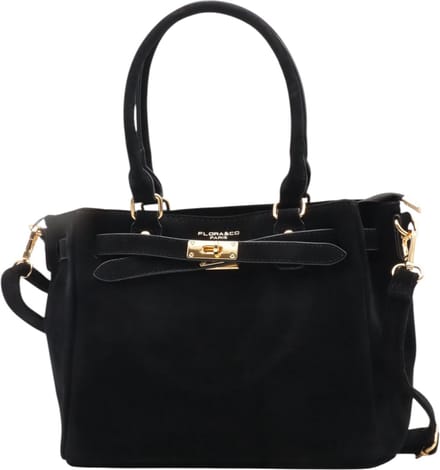 Flora&Co - Handtas - Suede look - zwart