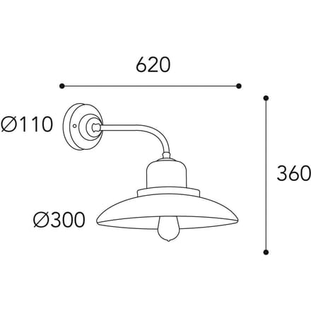 Moretti Luce Wandlamp Patio 1693, antiek messing