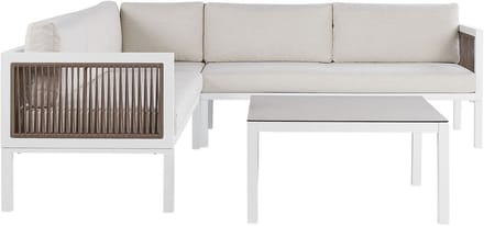 BORELLO - Loungeset voor 4 - Crème - Aluminium