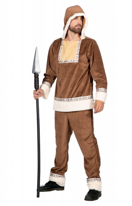 Eskimo Kostuum Anvik Bruin Man - Maat XXL/XXXL