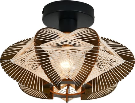 ETH Jessica Plafonniere 1 lichts 60w Walnut/Black 30cm