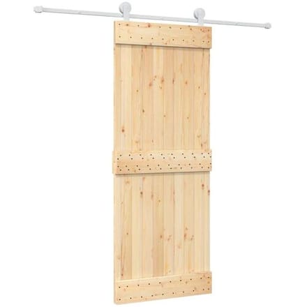 vidaXL - Schuifdeur - 80 - x - 210 - cm - Massief - Pine - Hout - (Onbehandeld)