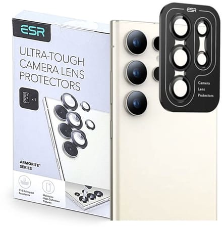 ESR Camera Lens Protector Geschikt voor Samsung Galaxy S24 Ultra | Glas | Case Friendly | met Applicator | Zwart