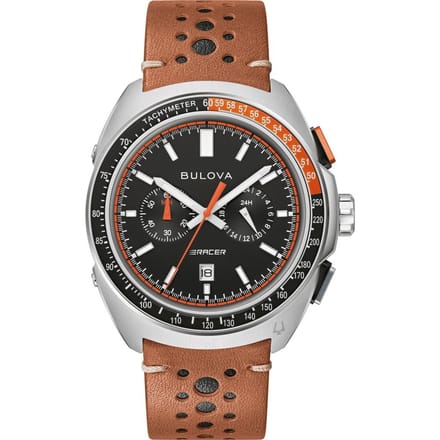 Bulova Racer Chronograph 98B427 Horloge - Leer - Bruin - Ø 42 mm
