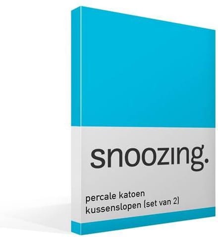 Snoozing - Kussenslopen - Set van 2 - Percale katoen - 60x70 cm - Turquoise