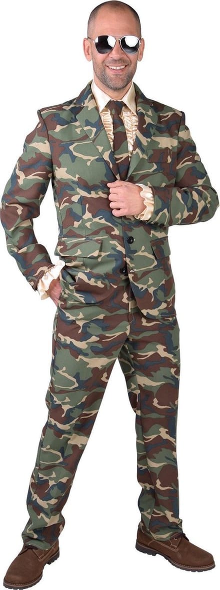 Magic Design Verkleedpak Camouflage Heren Polyester Maat M