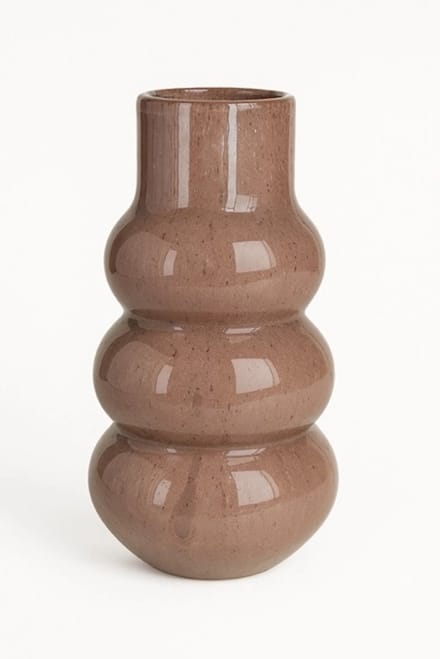 Vaas Lomami | Shiny Brown - Bruin | Mondgeblazen glas | D18xH30 cm