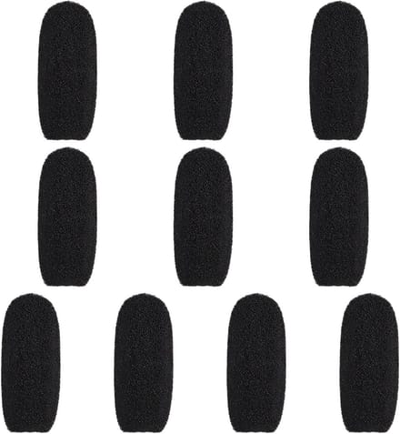 SnelShoppen - 10 Pack Foam Microphone Sleeves - Kleine Foam Windscreen - Hoge Dichtheid Microfoon Covers voor Headset Microfoons - Zwarte Microfoon Be