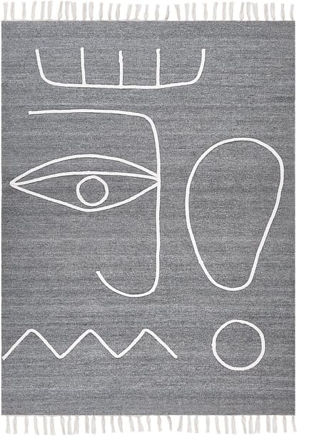 YAVU - Vloerkleed - Grijs - 140 x 200 cm - Polyester