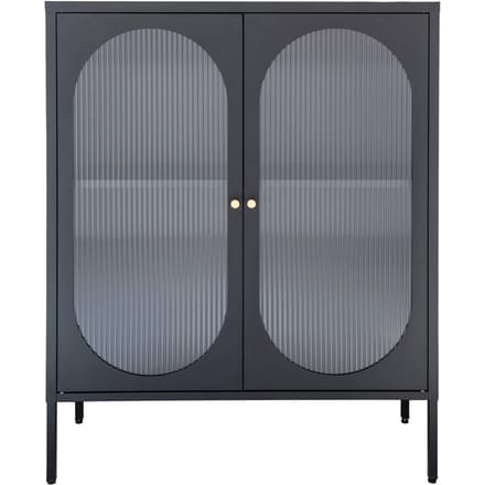House Nordic Vitrinekast Adelaide 90x110cm Staal Zwart