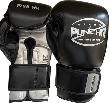 PunchR™ Pro Range Bokshandschoenen Zwart Zilver - 12 OZ