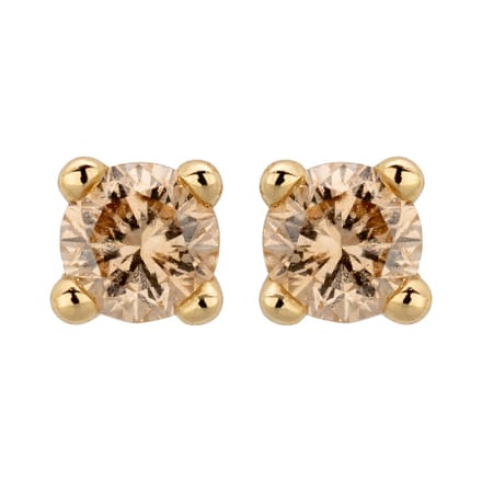 Orolino Ohrstecker 585/- Gelbgold glanz 2 Brill. 0,10ct. braun