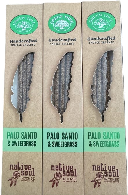 Native Soul - palo santo sweetgrass - smudge - wierook - green tree - 3 stuks