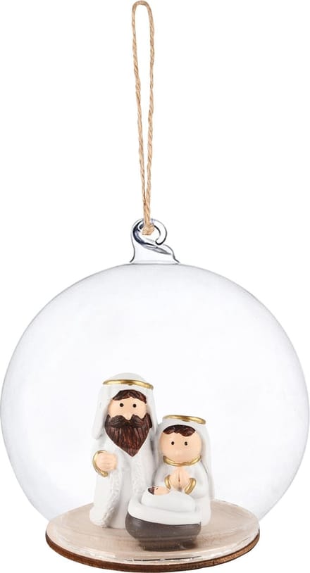 Dekoratief | Hanger globe m/kerststal, glas, 10x10x10cm | A245354