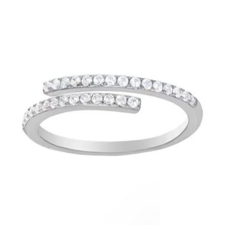Matthew Studio® Dames Ring - 925 Zilver - Zirkonia - Open Ring - Verstelbare Ring