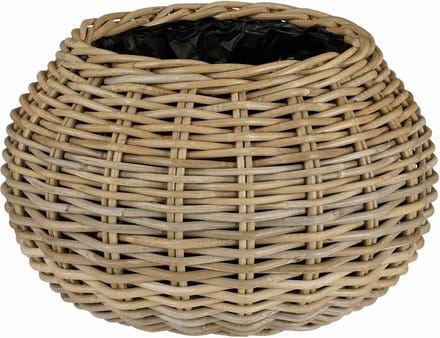 Mica Decorations Plantenbak Marcia - 43x43x30 cm - Rotan - Grijs
