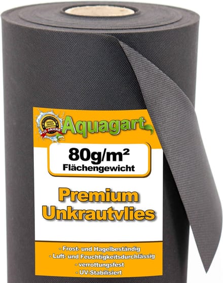 63 m² tuinvlies, onkruidwerend doek, mulchvlies, 80 g, 1,8 m breed