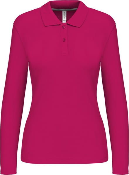 Kariban Damespolo lange mouwen K244 - Fuchsia - M