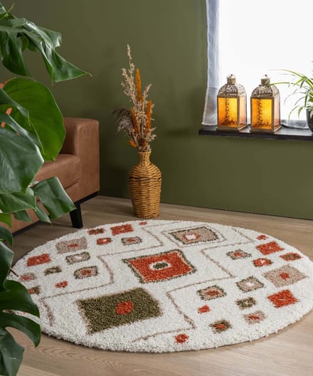 Bohemian vloerkleed rond - Artisan wit/multi 280