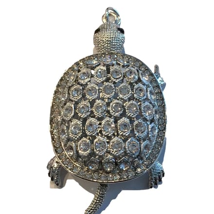 Petra's Sieradenwereld - Ketting met schildpad hanger met strass