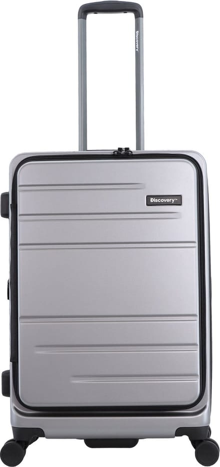 Discovery - Patrol | Harde Koffer / Trolley / Reiskoffer - (67cm) Medium - Zilver - Zilver / Medium