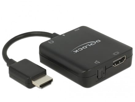 Delock 62784 HDMI / USB-micro-B Adapter [1x HDMI-stekker - 1x HDMI-bus, Micro-USB-bus] Zwart 4K UHD 0.004 m