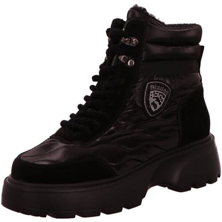 Blauer Leren enkellaarsjes 03