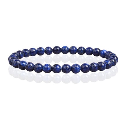 6mm Memphis Natuursteen Armband - Lapis Lazuli