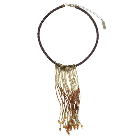 Behave - Gevlochten Ketting Bruin - Trendy Accessoire voor Dames