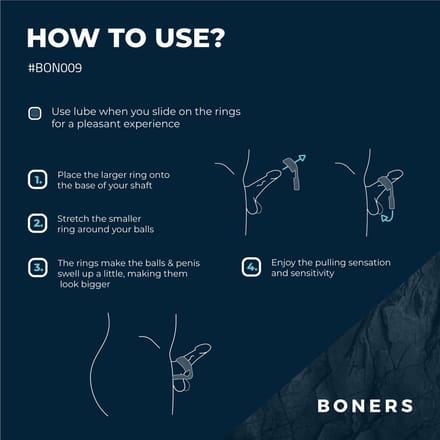 Boners Cockring En Ballstretcher - Grijs