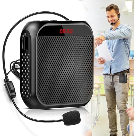 GELLDG Draadloze megafoon - met microfoon - stemversterker - oplaadbaar - draagbare luidspreker - 2200mAh batterij - mini - geschikt voor trainers, docenten en gidsen