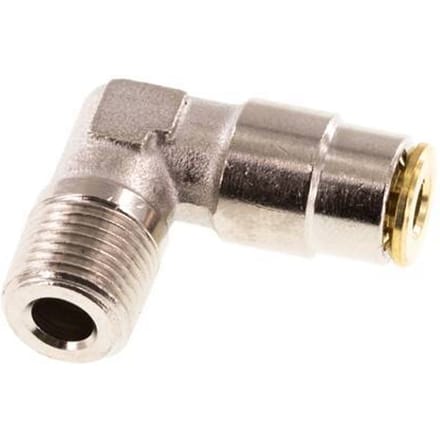4mm x R1/8'' 90 graden L-verbinding Messing Insteekfitting Buitendraad Hoge Druk NBR [2 Stuks]