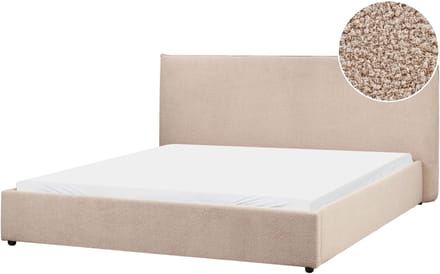 LAVAUR - Tweepersoonsbed - Taupe - 180 x 200 cm - Bouclé