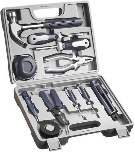 Basis Gereedschapsset - Hardware Set - Thuisreparatie Auto - Compact Ontwerp - 11 Stuks - Grijs