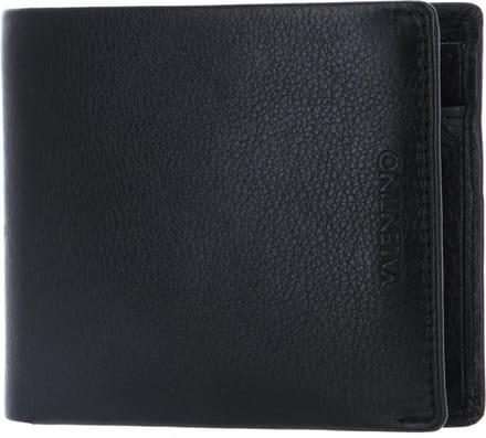 VALENTINO Leren Kaarthoes David Wallet Nero Zwart