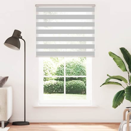 vidaXL - Zebra - rolgordijn - 120x200 - cm - stofbreedte - 115,9 - cm - lichtgrijs