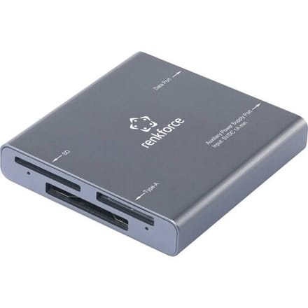 Renkforce RF-CR-700 Externe geheugenkaartlezer USB-C 3.2 Gen 2 Grijs