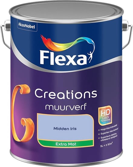 Flexa - Creations Muurverf Extra Mat - Midden Iris - Mengverf - 5 L