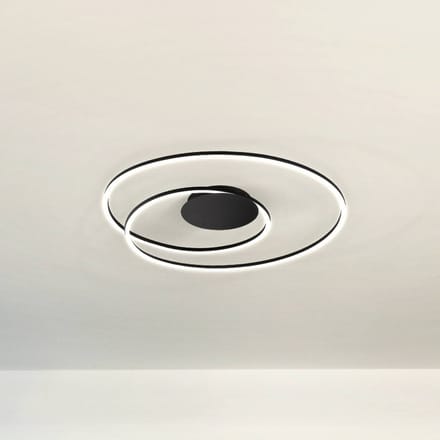 FISCHER & HONSEL LED plafondlamp HOLY, zwart, Ø 68 cm, afstandsbediening, CCT