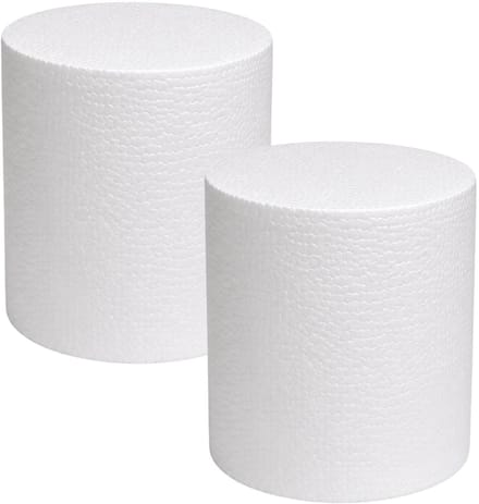 Piepschuim vormen - cilinder - 2x - D15 x L20 cm - styropor hobby / DIY vorm - basis knutselfiguren