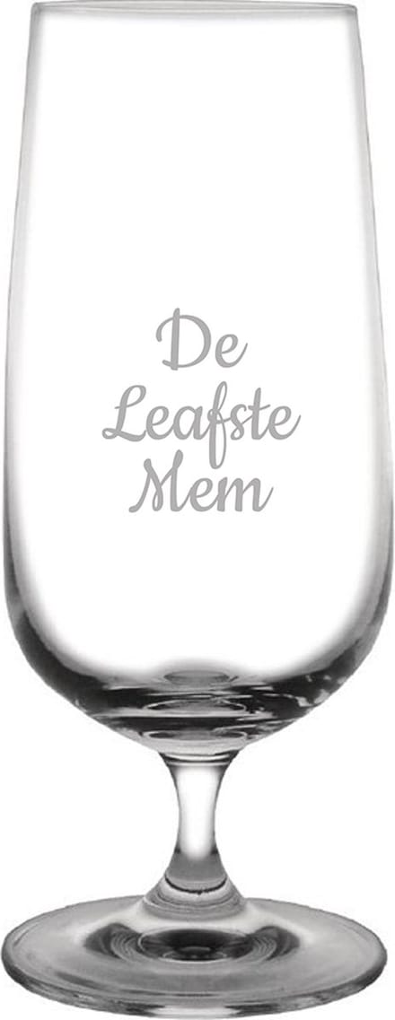 Gegraveerde bierglas op voet 41cl De Leafste Mem