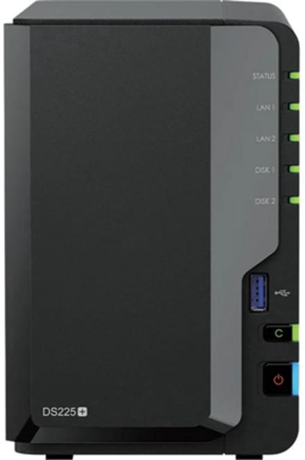 Synology DiskStation DS225+ - NAS - 2 bay - 2GB DDR4 - 0TB - 1x 1G - 1x 2.5G netwerk