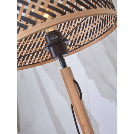 GOOD&MOJO Vloerlamp Java - Bamboe/Zwart - Ø32cm - Modern - Staande lampen voor Woonkamer - Slaapkamer