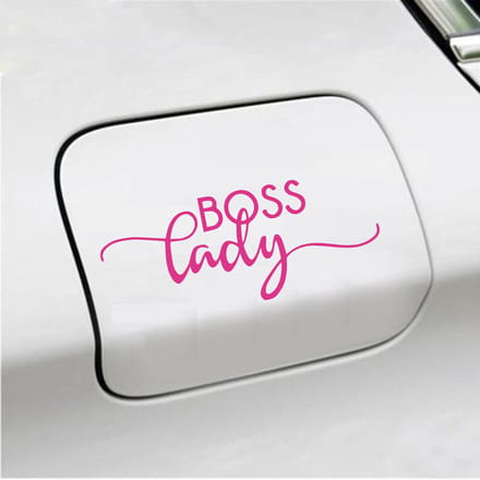Bumpersticker - Boss Lady - 6 X 14,8 - Roze