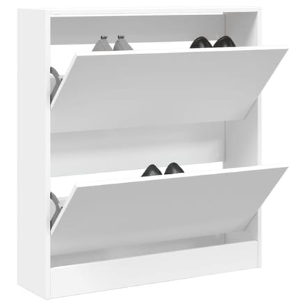 Vidaxl Schoenkast, Wit, 80X21X87,5 Cm, Materiaal Houtvezelplaat