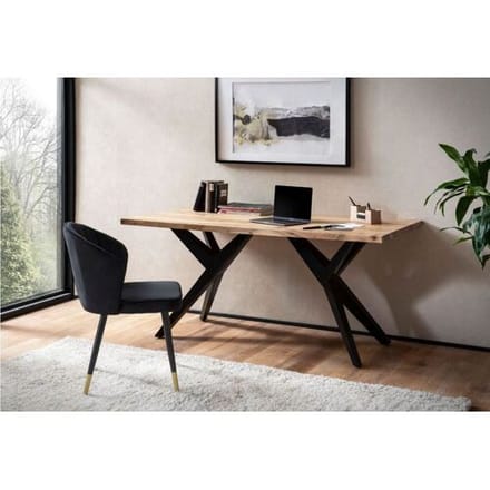 Bureau acaciahout metaal 160x80 cm - WL7.234