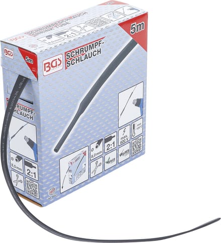 BGS krimpkousdoos zwart Ø 8 mm 5 m - 6852